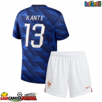 Camisa de Futebol França Kante #13 Equipamento Principal Infantil Mundo 2026 Manga Curta (+ Calças curtas)